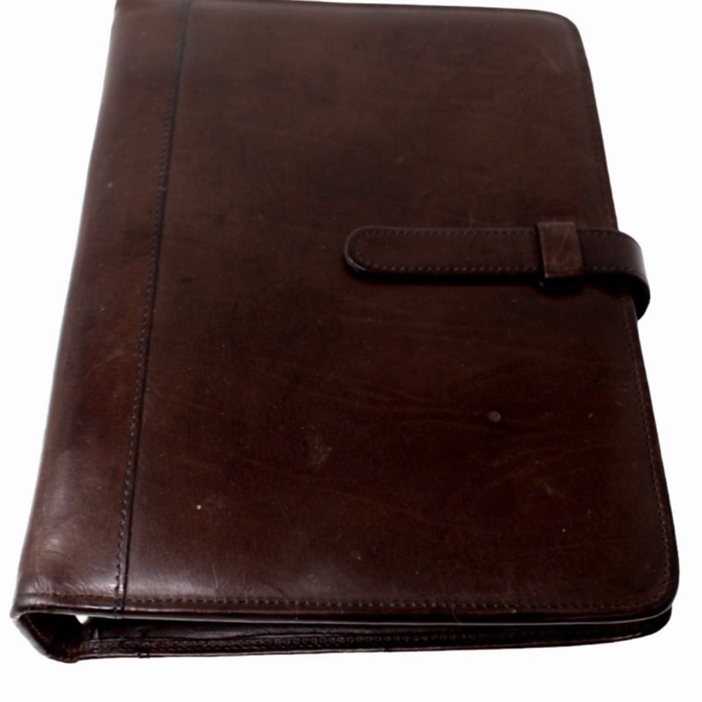 Unisex Coach Brown Leather Office Planner